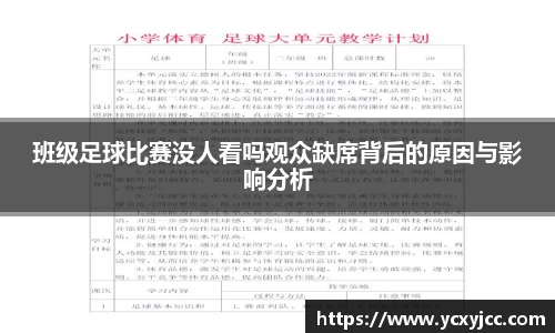 班级足球比赛没人看吗观众缺席背后的原因与影响分析
